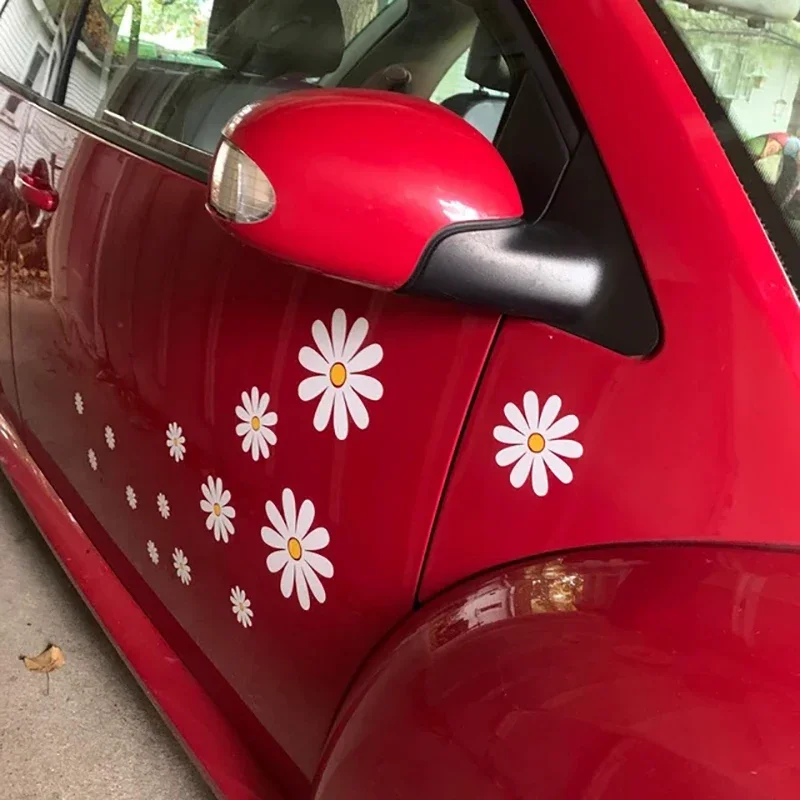 Car Styling Daisy Decal Set of 14 / Hippie Flower Car Window Decals Camper Van Flower Stickers Suv Surf Laptop Decoration
