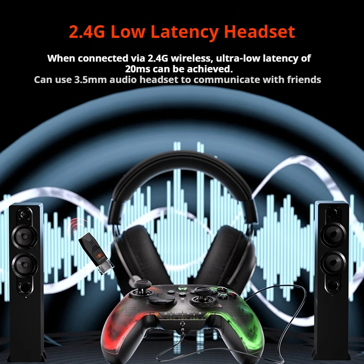 레인보우 2 PRO 게이밍 컨트롤러 무선 인체공학적 실크처럼 부드러운 터치 홀 리니어 트리거 RGB 충전 베이스 ALPS 조이스틱 POM