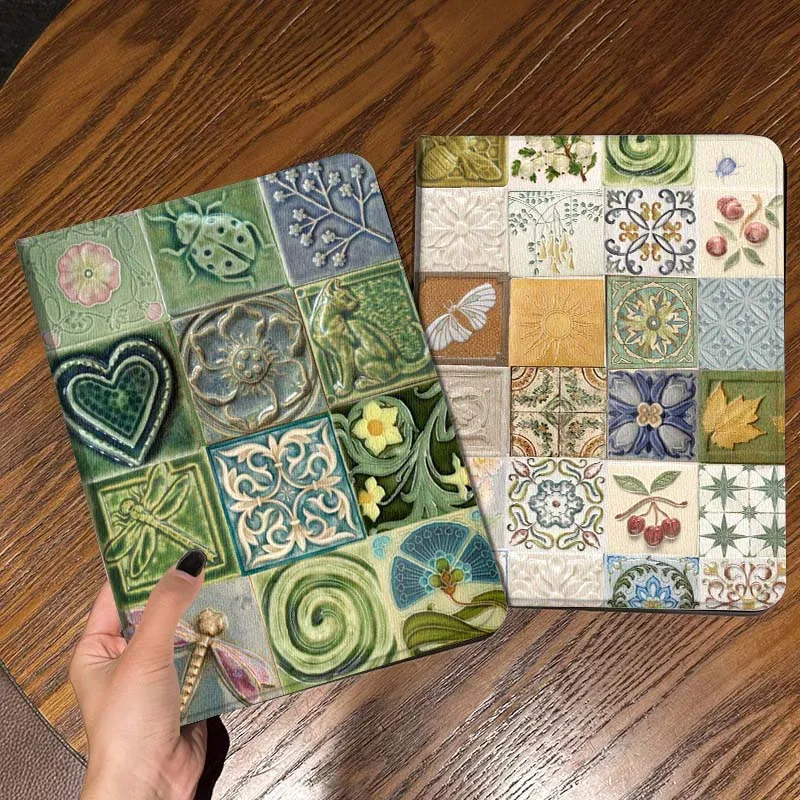 

Pink Flower Tile Ladybug Tablet Case For Apple iPad Air Pro mini 1 2 3 4 5 6 7 8 9 11 M2 M3 M5 M4 5th 6th 7th 10th 11th Gift