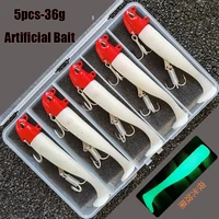 5 piezas de señuelos blandos de jigging de 36g/51g/60g/70g, señuelos artificiales luminosos/fluorescentes para macarela, lubina, pargo, señuelos de pesca, wobblers, swimbaits