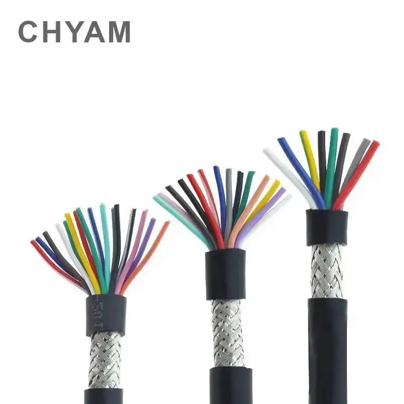 20AWG 0.5mm2 Wire And Cable Multi-core Shielded Cable RVVP 2/3/4/5/6/7/8/10/12/14/16/20/24 Anti-interference Control Line Signal