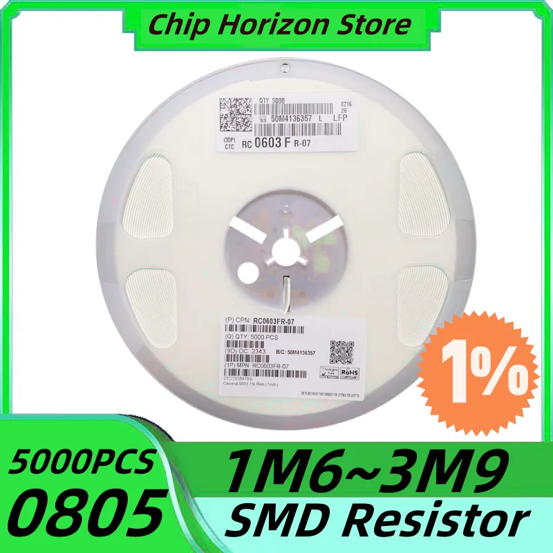 

5000 шт. 08051M6 ~ 3M9 SMD резистор 1M8 2M2 2M4 2M7 3M3 3M6 3M9 1% Ом чип-резистор 1/8 Вт новый