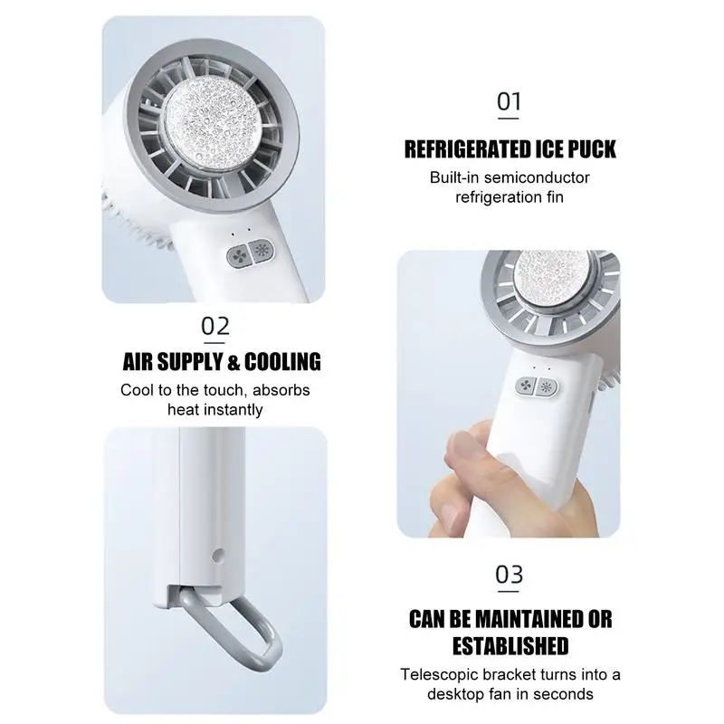 Gezicht Ventilator Koud Comprimeren Usb Opladen Persoonlijke Hand Ventilator Lage Ruis Lash Ventilator Draagbare Hand Gehouden Ventilator Voor Kinderen Reizen Make-Up Volwassenen