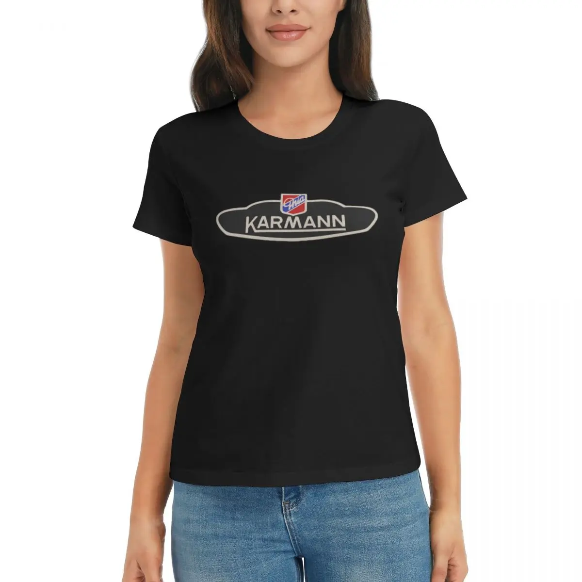 

Женская футболка Karmann Ghia с эмблемой, летние футболки с короткими рукавами, хлопковые футболки с круглым вырезом, одежда, топы, уличная одежда