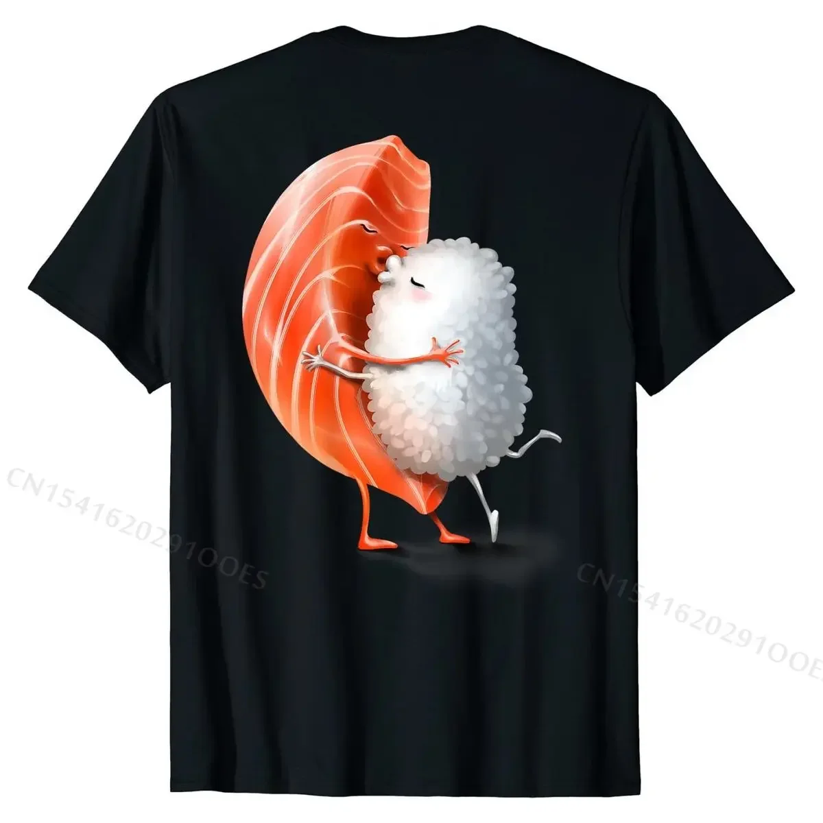 

Romantic Japanese Salmon Sushi Hug and Kiss on Valentine Day T-Shirt Newest Custom T Shirt Cotton Boy Tops Tees Custom