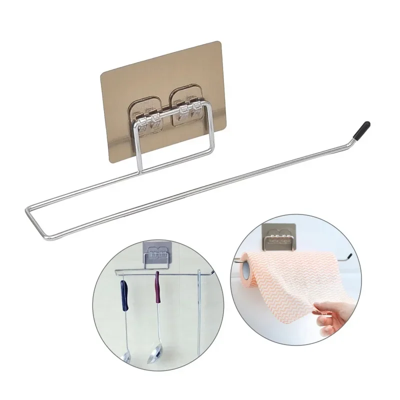 2pcs Hanging Toilet Paper Holder Roll Paper Holder Bathroom Towel Rack Stand Kitchen Stand Paper Rack Home Storage Racks