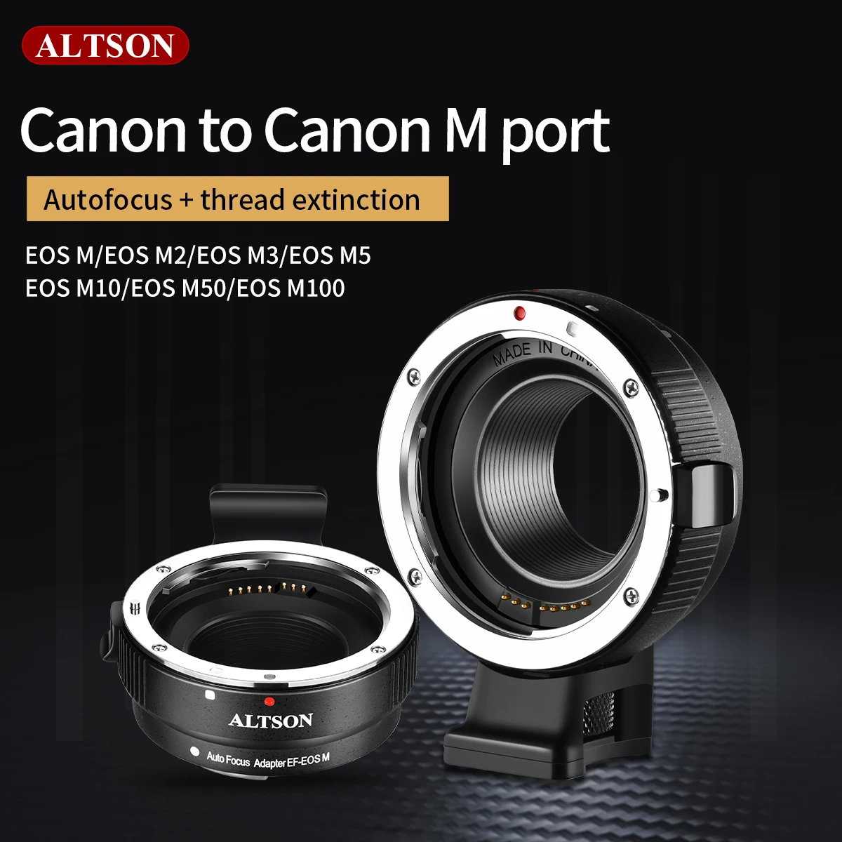 ALTSON EF-EOS M Auto Focus Lens adapter ring Electronic for Canon lens EOS EF EF-S to EOS M EF-M  M2 M3 M5 M6 M10 M50Cameras