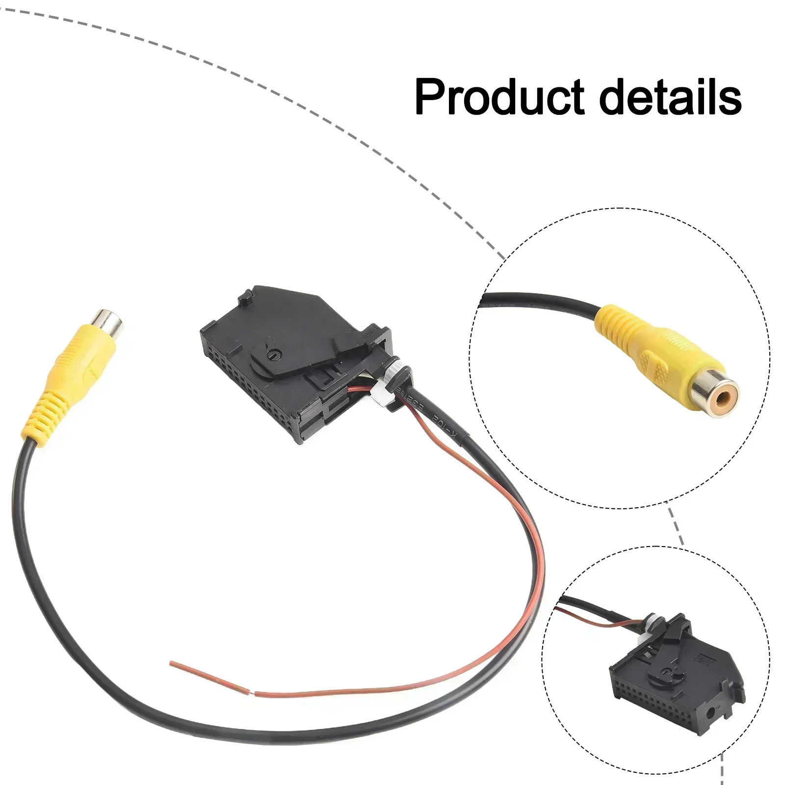 For Skoda 26 Pin Connector Reverse Backup Camera RCA Cable Adaptor Easy to Use Design Quick and Simple Installation