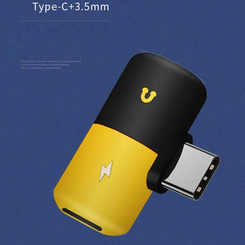 Type-C to Type-C+3.5mm Port Listening Song Charging 2-in-1 Adapter for Xiaomi Mi6 6X 8 Note3 Mix 2 Huawei Mate 10/Pro P20