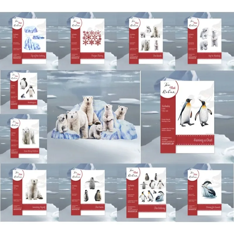 Creche Iceberg Polar Bear Penguin Having A Chat The Colony Sleuth Frozen Flurry Metal Cutting Dies Diy Greeting Card 2024 New