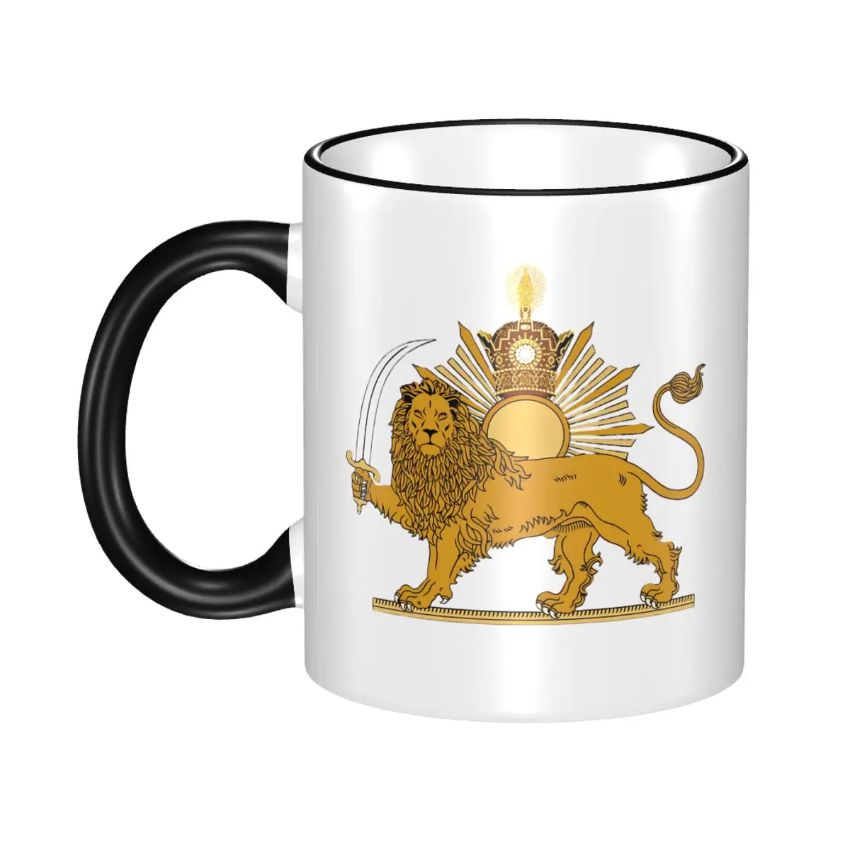 

Lion And Sun Of Iran Flag Emblem Accessories Coffee Mugs Fun Tea Cups Gifts