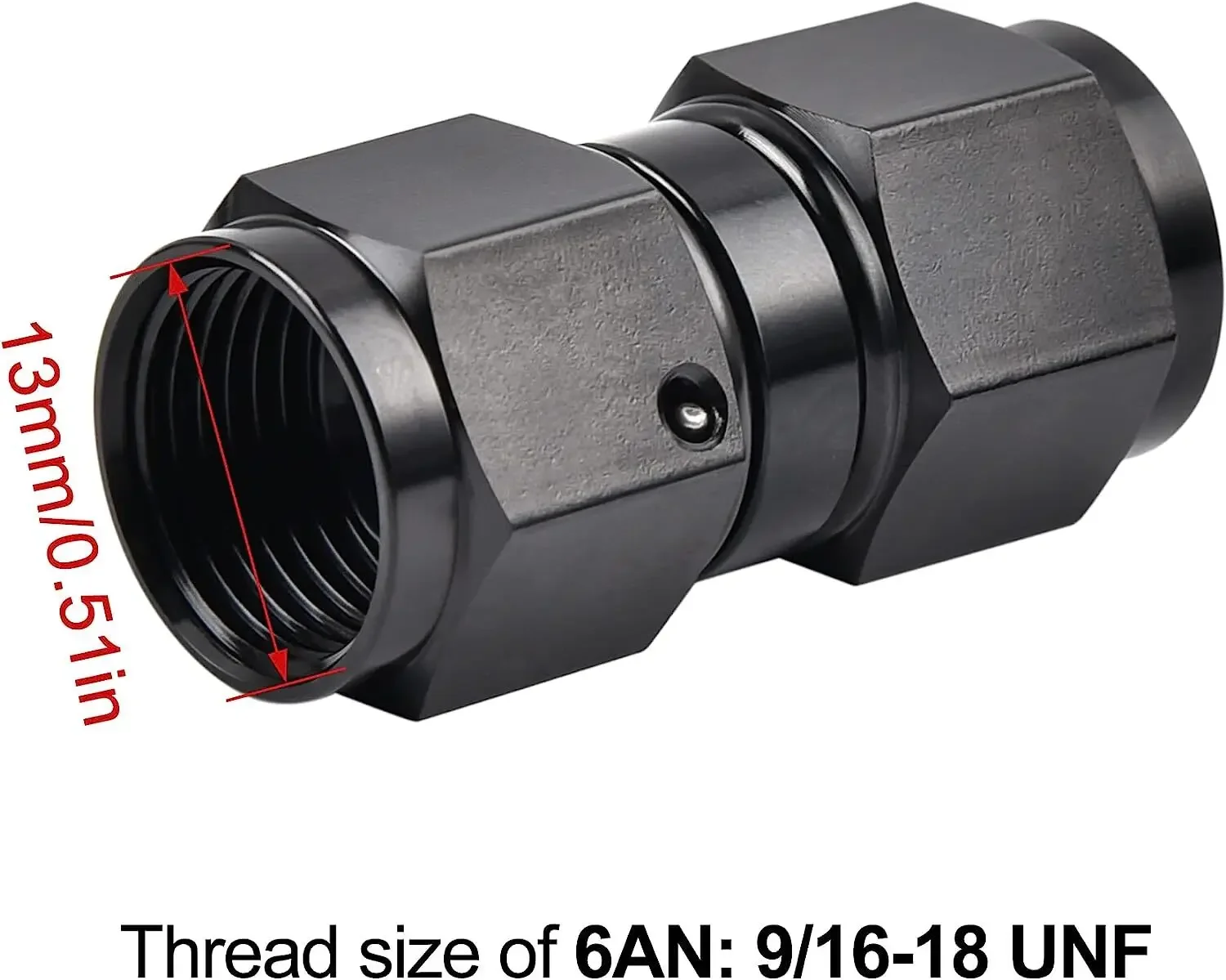 2 pz di Alta Qualità Durevole AN6 A AN6 In Alluminio Dritto Femmina Girevole Accoppiatore Unione Raccordo Per Olio Combustibile Acqua Nero TF-1108