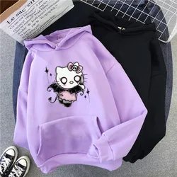 Goth Y2k Sweatshirt Cartoon Cat Print Hoodies Women Spring Graphic Harajuku Clothing Vintage 90s Hoodie Female Tops