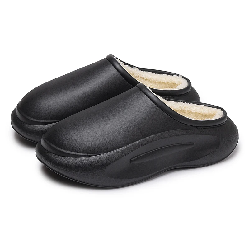 Pantoufles brûleur en Coton pour Homme, Chaussures de Couple Imperméables, Facile à Nettoyer, Plate-Forme, Conception Simple, Garder au Chaud, Extérieur, Nik, Hiver