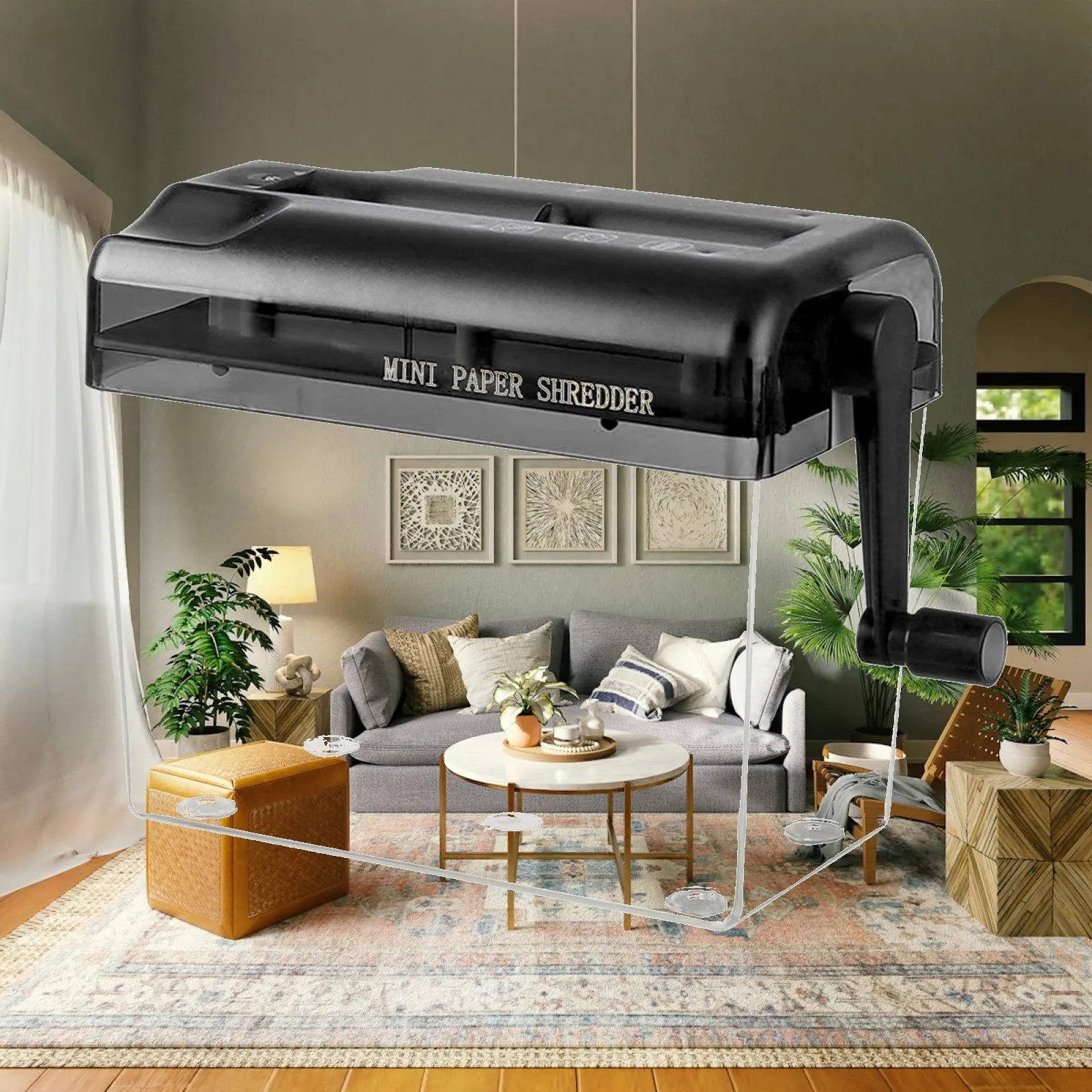 Manual Shredder Mini Durable Paper Cutting Machine Office Desktop Stationery Paper Cutter Portable Receipts Paper Shredder