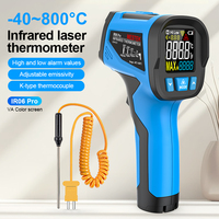 Mestek Laser Infrared Thermometer Digital Thermometers -40~800℃ Non-contact Pyrometer Hygrometer Kitchen Beef Temperature Meter