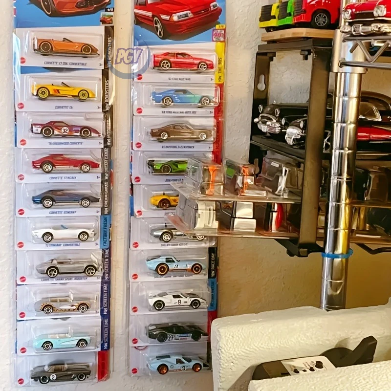 3/5/10pc Wall-Mount Diecast Car Display Cases Organizer Hold 100 Cars Clear Bubble Wrap Press Molding Storage Rack Toy Organizer