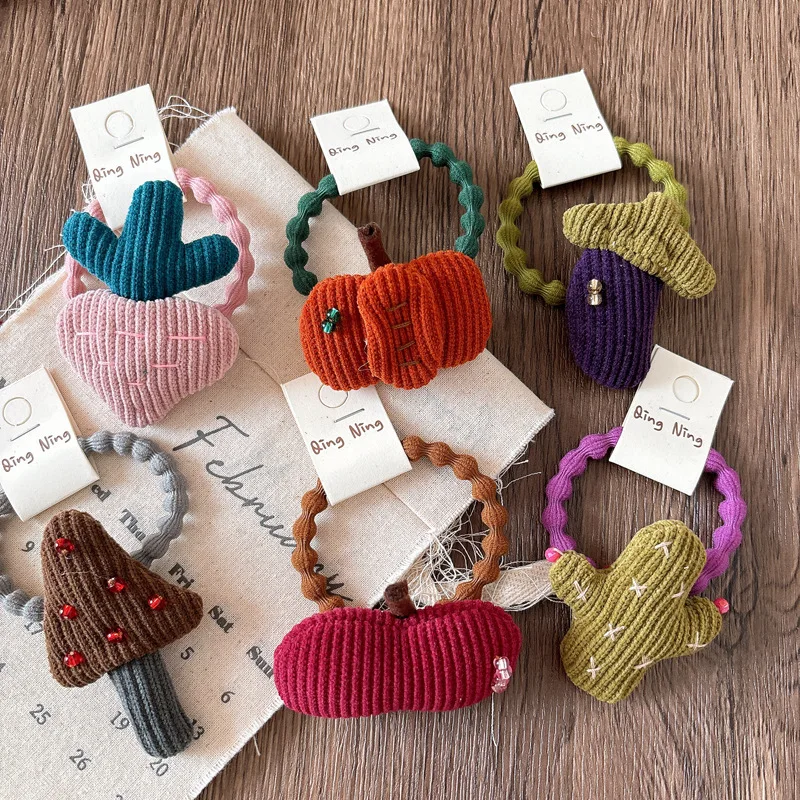 Nette einzigartige Cartoon Scrunchies Kinder Mädchen Kinder elastische Haarbänder Zubehör Krawatte Haarring Seil Kopfschmuck Kopfbedeckung Ornament – Detail 3