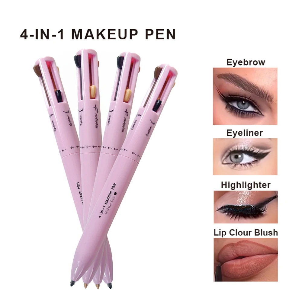 

Multi-effect 4 In 1 Eyeliner Eyebrow Pencil Contour Pen Long Lasting Waterproof Cosmetics Eyeliner Makeup Pencil Lip Liner Pen