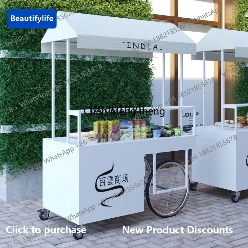 

183F lxEuropean wrought iron stall car outdoor display truck promotion mobile stall car with chest of drawers