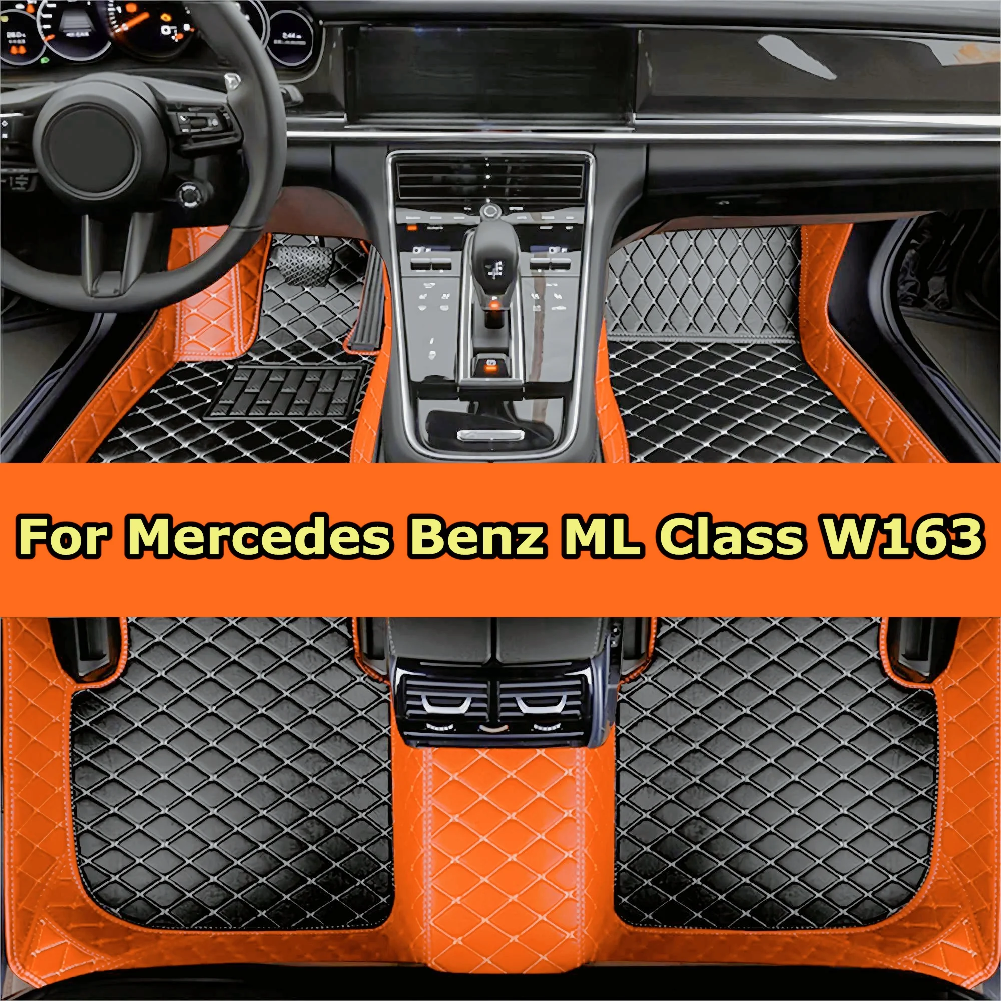 Full Set Car Floor Mats for  Mercedes Benz ML Class W163 2002 2003 2004 2005 Luxury Leather Floor Mats for Cars Mats Carpets