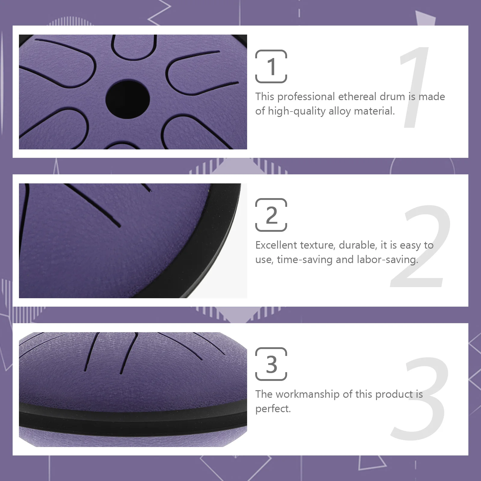 

Portable Ethereal Drum Tuned Alloy Percussion Instrument Delicate Musical Drum for Adult Children Creative Use