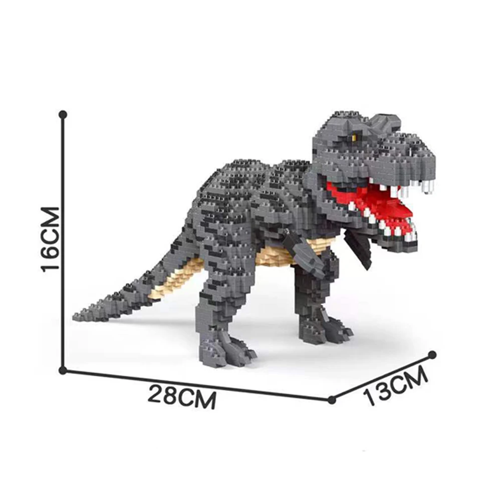 Tyrannosaurus Rex or Velocira Dinosaur Models Micro Mini Building Blocks for Adult Puzzle Toys Perfect Gifts Desktop Decoration