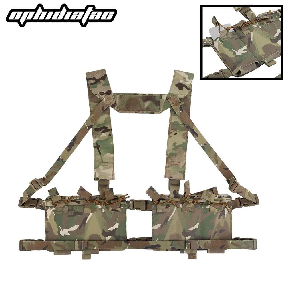 OPHIDIAN Chest Vest Rig Laser Cut Mole System Magazine Pouch Hunting Split Front Chest Rig Airgun Convenient Equipment