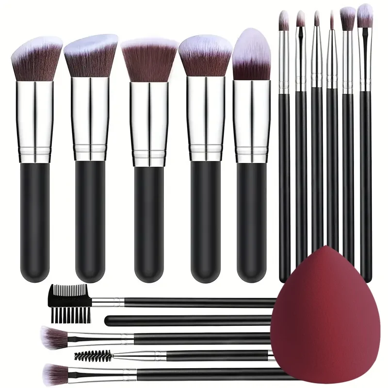 14-16pcs Mini Makeup Brushes Eyeshadow Brush Loose Powder Blusher Foundation Brush Travel Portable Make Up Brushes