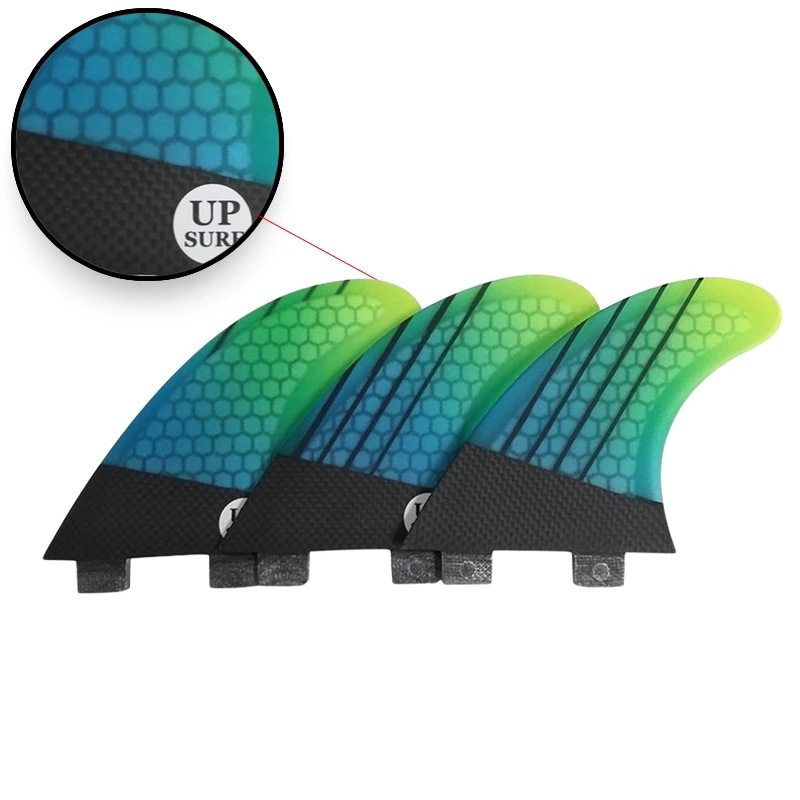 Surfboard Fins M Size For Surfing Fins UPSURF FCS Tri Fins Thruster Carbon Fiber Fins Quillas Double Tabs Fins G5