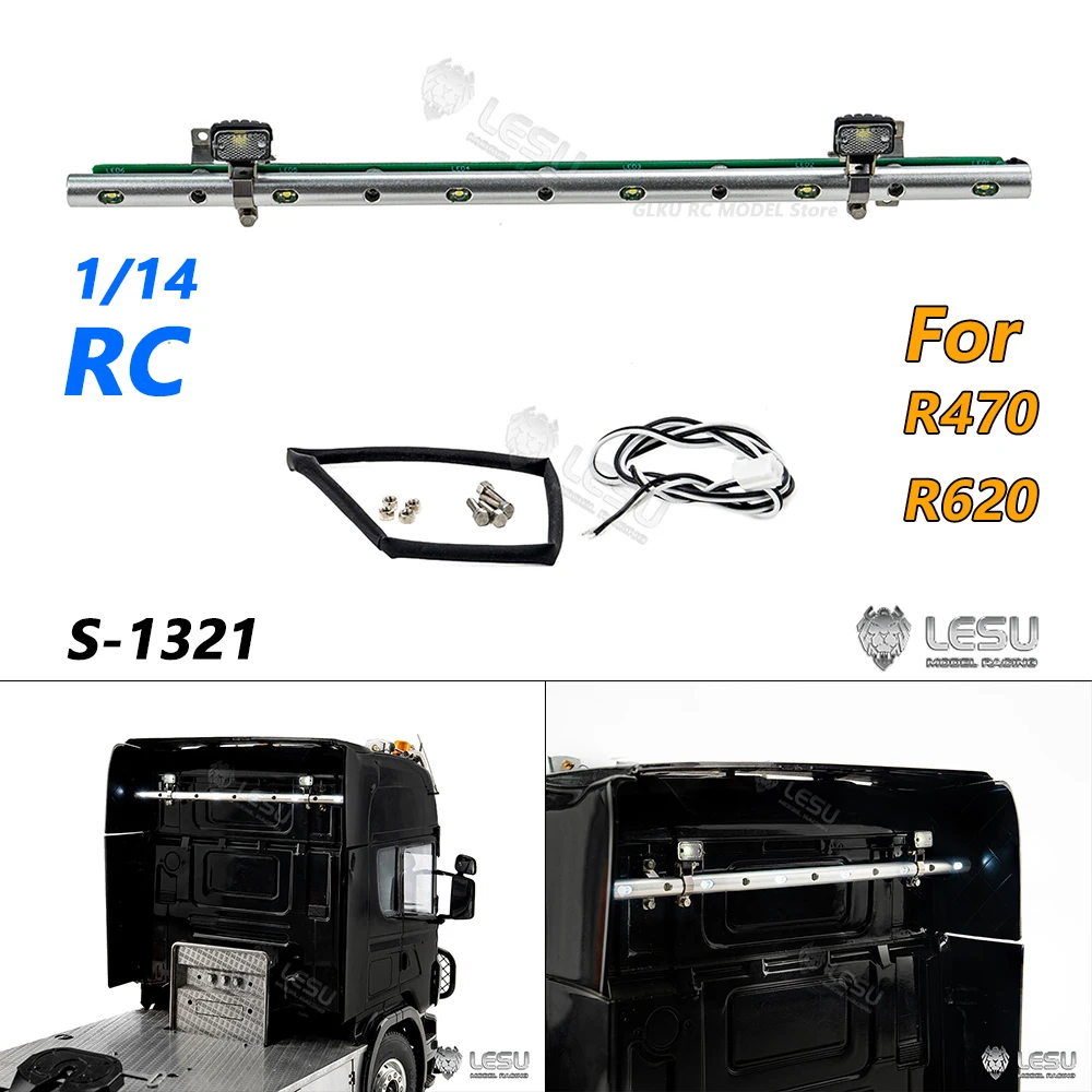 

1/14 модель радиоуправляемого грузовика, игрушечный светодиодный прожектор, металлический купольный светильник на крыше LESU S-1321 для трактора Tamiya R470 R620, модификация модели