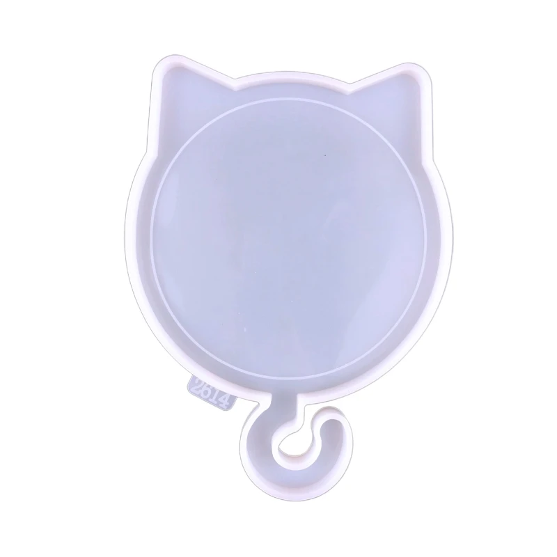 Porta-copos silicone para molde resina pendurável criatividade para fundição gato para Ho