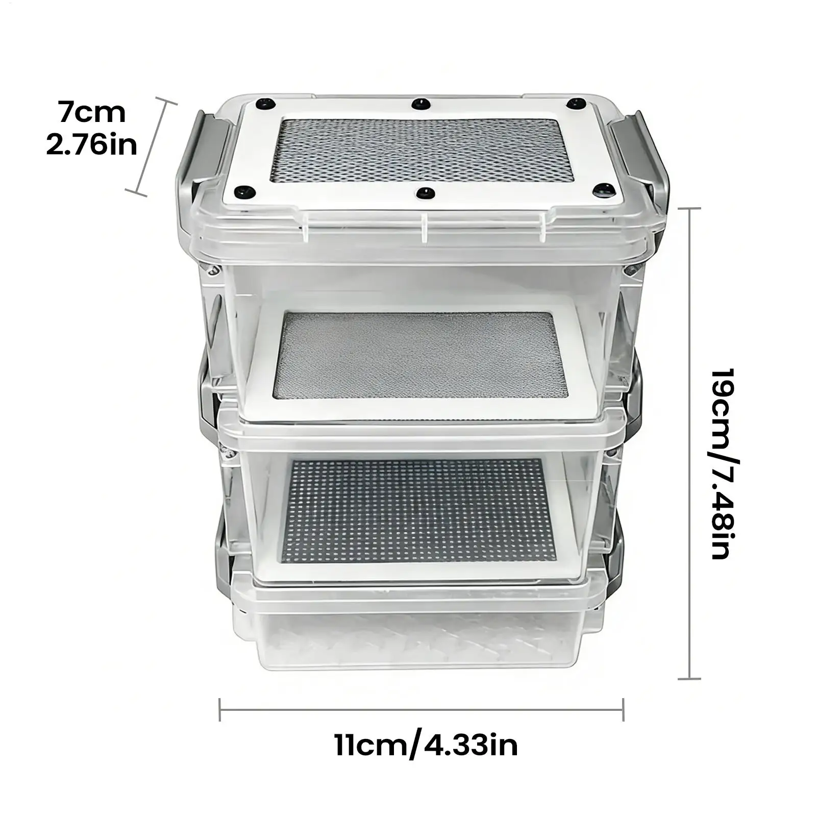 Picture 7: 3-Layer Silkworm Feeder Bin Corn Worm Breeder Box Mealworm Breeding Kit for Pet Parents Animal Lovers Keepers Breeders Hobbyists