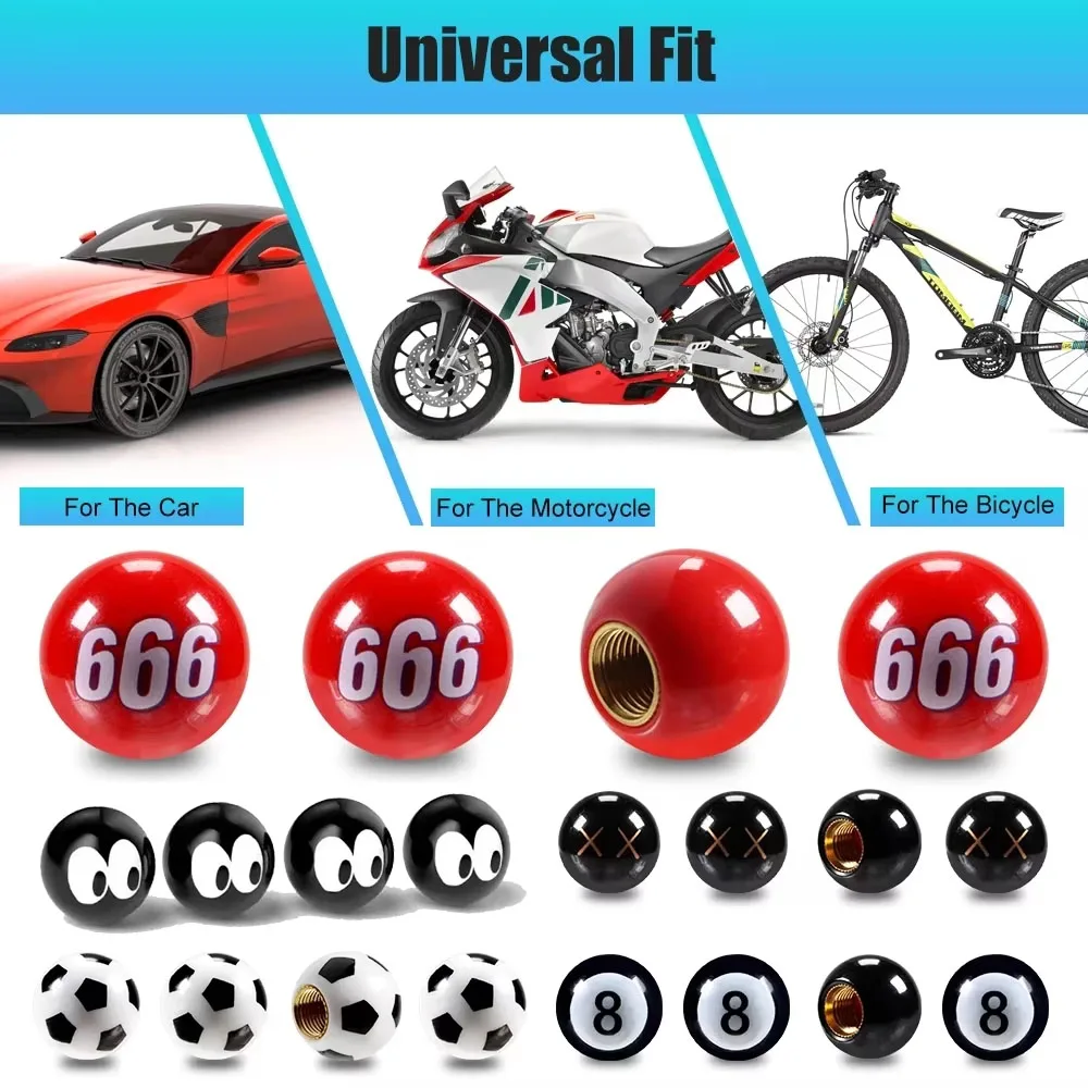 New Style 4Pcs/Set Universal Bicycle Motorbike Car Tire Valve Cap Wheel Dust Covers Valve Stem Caps Valve Cap Covers Auto Parts