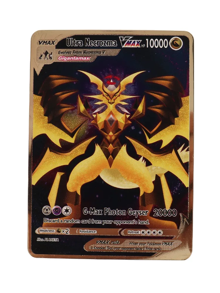 English Pokemon Metal Cards 10000HP Arceus Necrozma Vmax Vstar Game Collection Cards  Cards Kids Gift