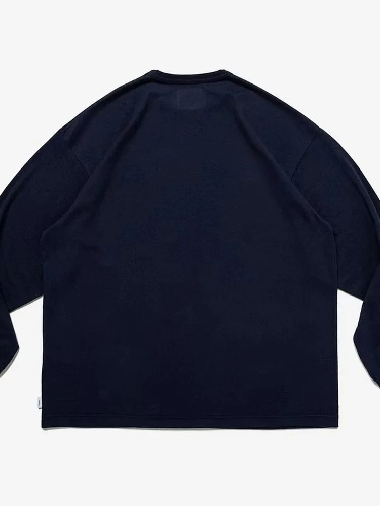 WTAPS 26AW Men's Heavyweight Letter Print Long Sleeve T Shirt Japanese Streetwear Oversized Crew Neck Casual Graphic Tee