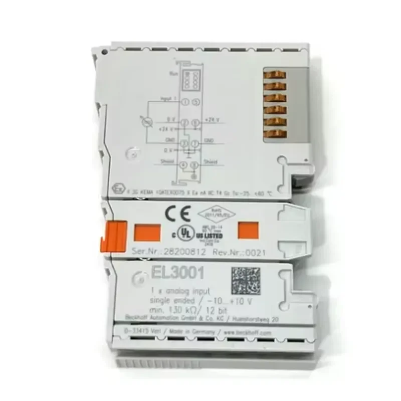 Beckhoff El3001 Ethercat Module -voltage Collect/a/d Convert -12bit Isolated Compact for Industrial Signal Acquisition New