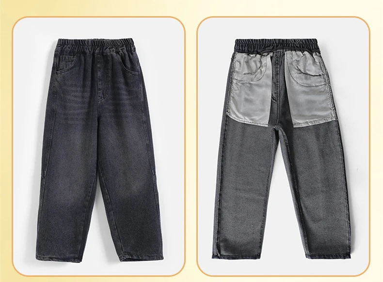 Hochwertige Big Boy Jeans Denim-Hosen Kinder Casual Weite Gerade Jeans Elegante Baby Kinder Denim-Hosen 5 6 7 8 9 10 11 12 14 Jahre – Detail 9