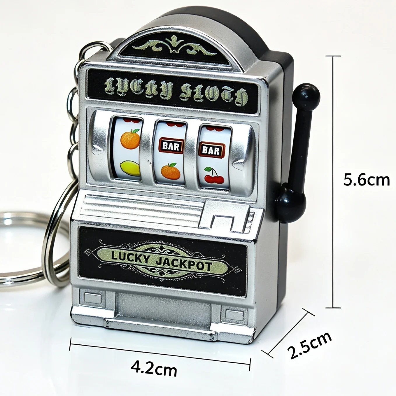 Mini Fruit Slot Machine Keychain Creative Fidget Toy Portable Lucky Charm Pendant Bag Accessory Fun Gift for Kids and Adults