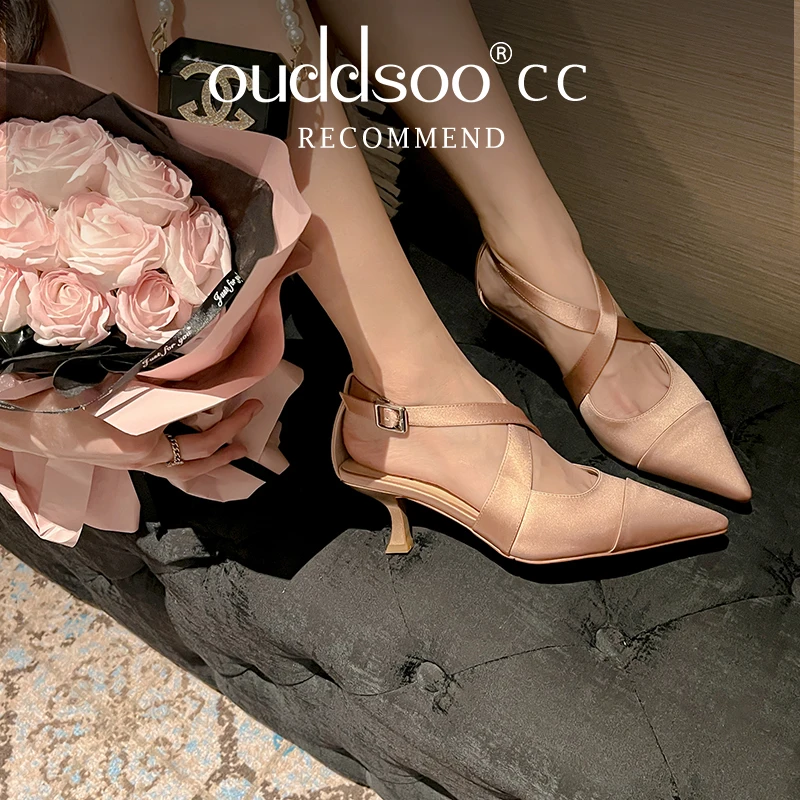 

ODS Pointed Toe Simple Shoes Ladies Pumps Summer Sandals Elegant Women Shoes Spring Autumn Vintage Pumps On Heel 7 CM