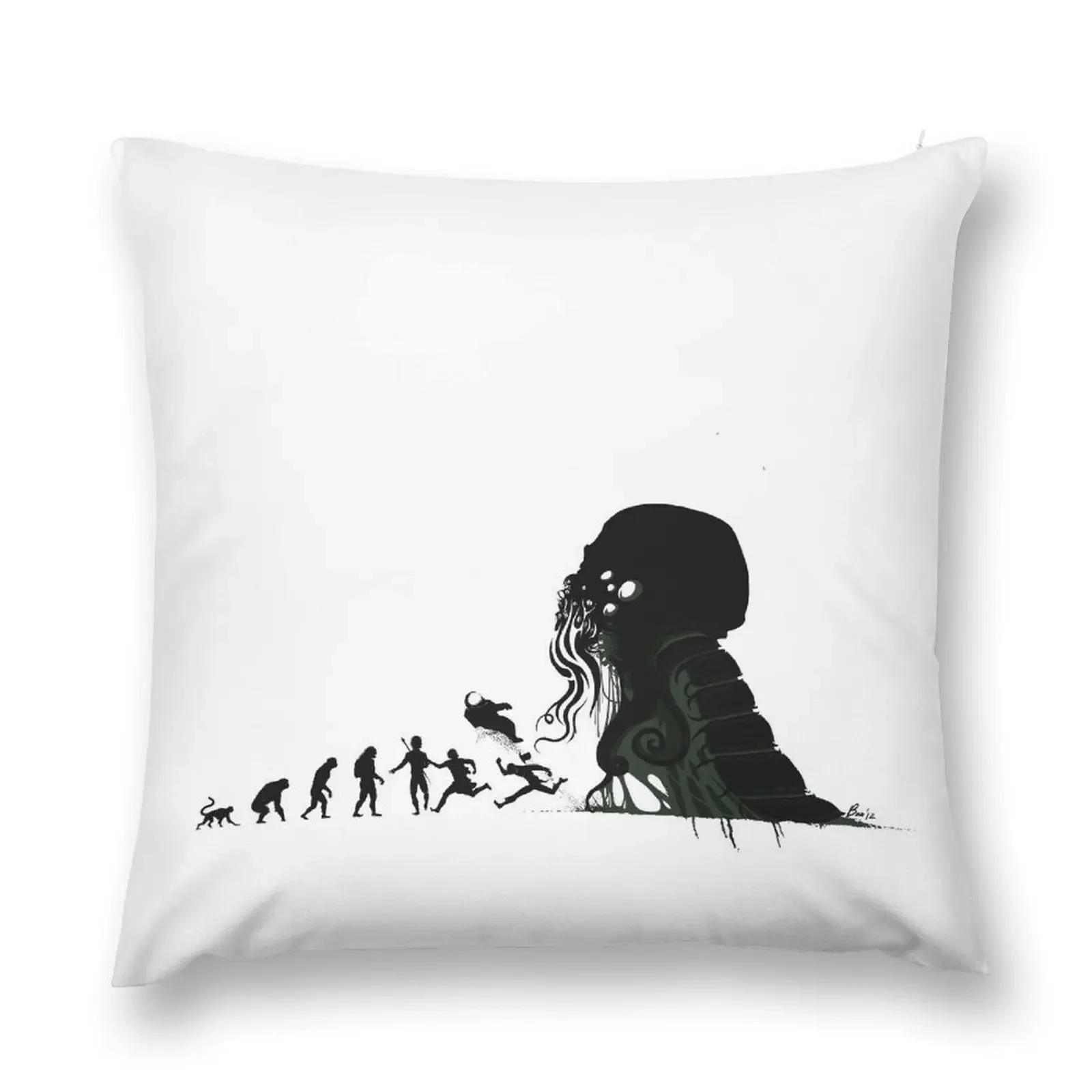 Lovecraftian Evolution Throw Pillow sleeping pillows pillows decor home luxury sofa pillows anime girl pillow