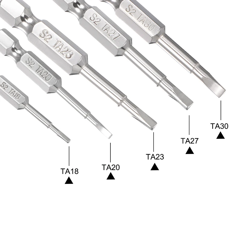 5pcs TA18/20/23/27/30 Magnetic Triangle Screwdriver Bit Set 1/4 Hex Shank Screwdriver Electric Head S2 Steel Screw Driver