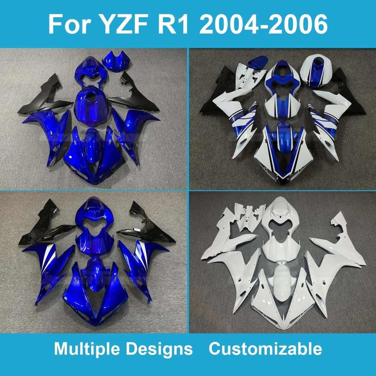 Full Fairing Kit for R1 04 05 06 5VY ABS Injection Molded Bodywork Frame Panels Cowl Protection Set Covers