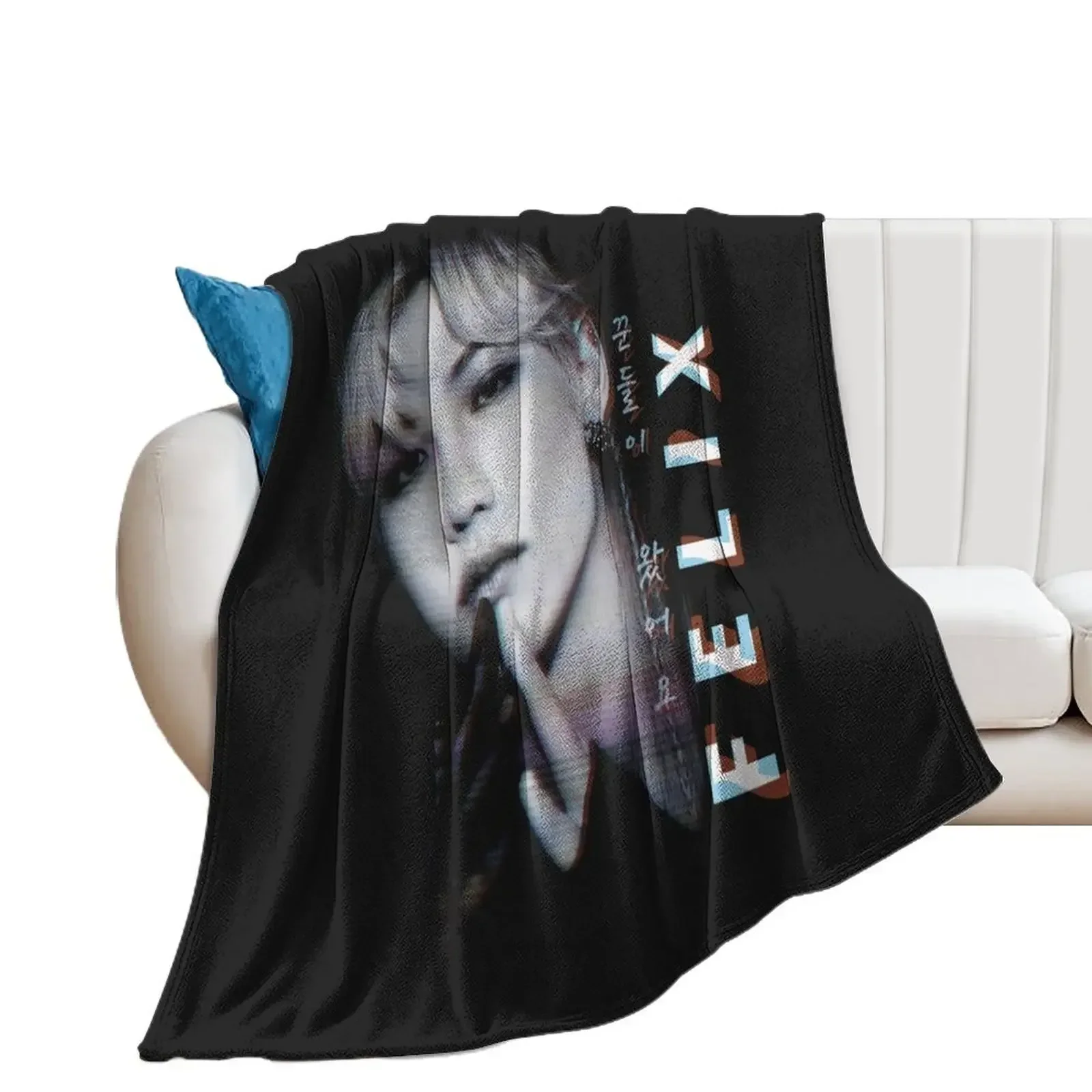 SK Felix Dark Glitch Effect Throw Blanket Summer anime Beautifuls Multi-Purpose Blankets