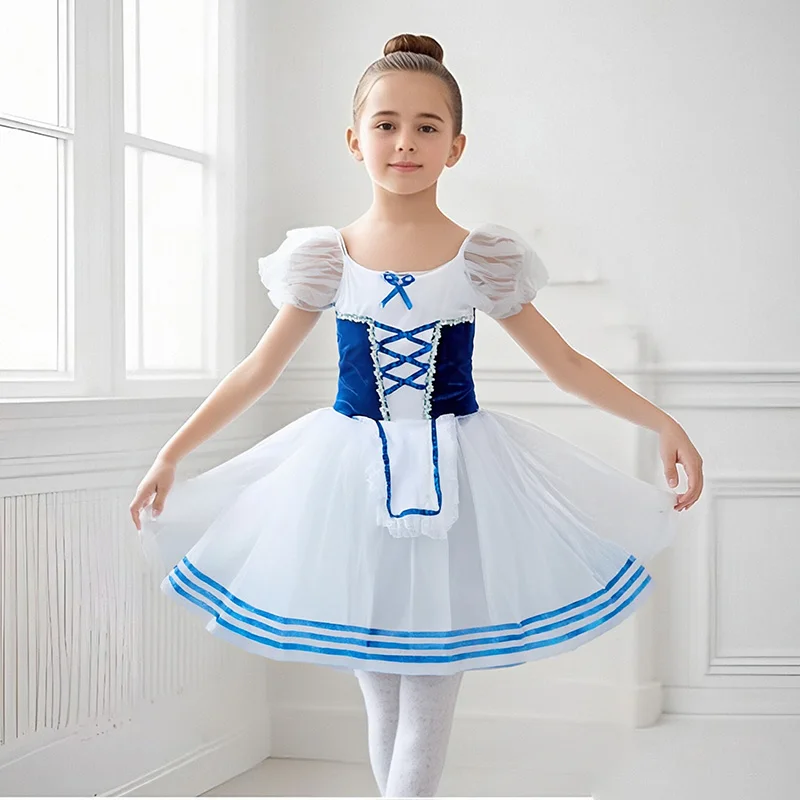 

Детская бальная одежда, балетное платье-пачка с блестками и цветами для девочек, платье-пачка для современного танца, балетное платье принцессы для девочек