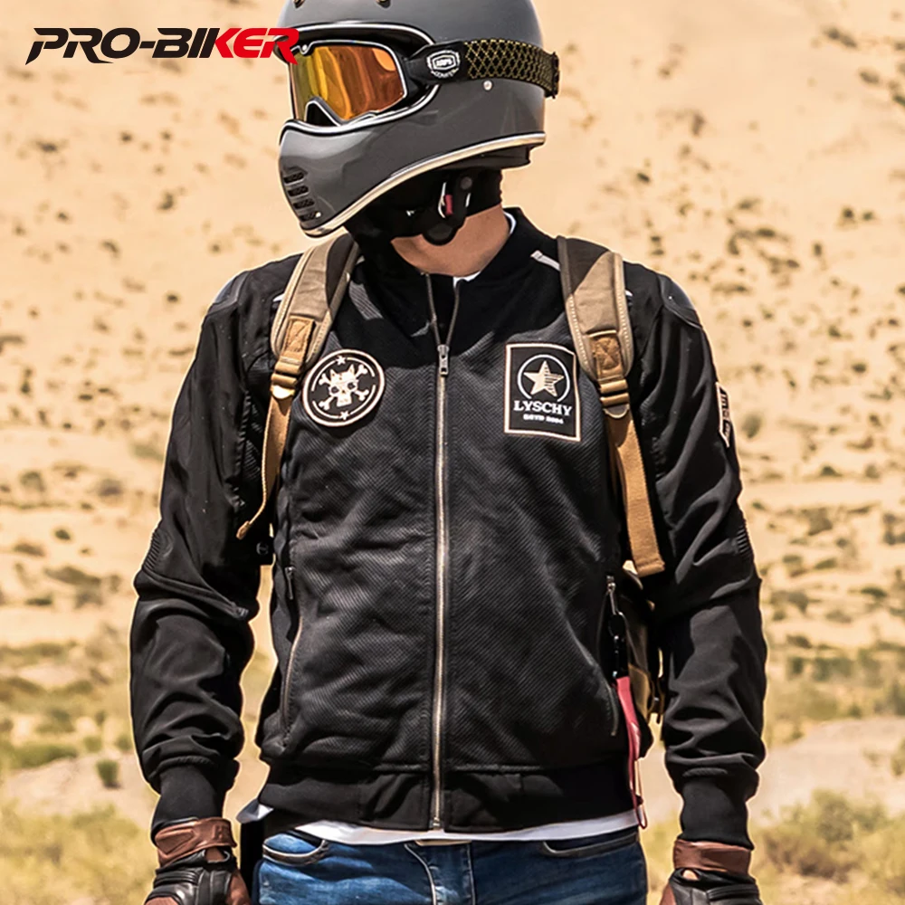 

Summer Motorcycle Wear Men's Jacket Mesh Breathable Biker Wear Fall Resistant Vintage Casual Jacket Rider Gear