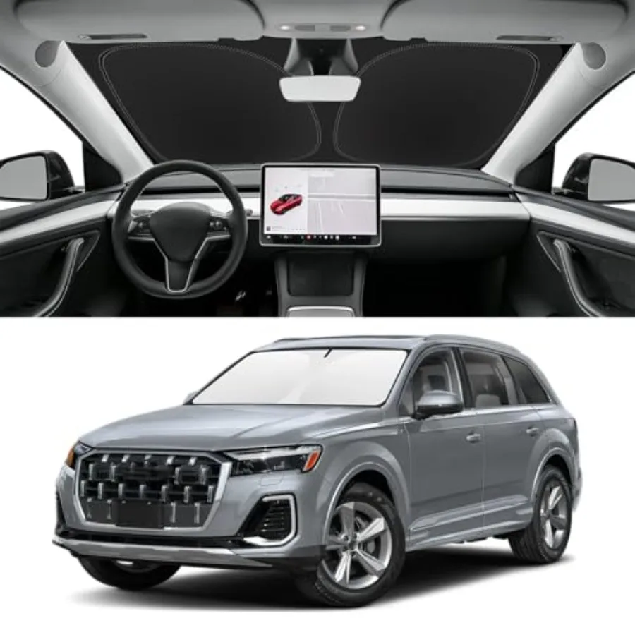 

Custom Fit Windshield Sun Shade, Blocks UV and Heat, Front Window Sunshade Accessorie, Easy Fold and Store Keep Your Car Cooler