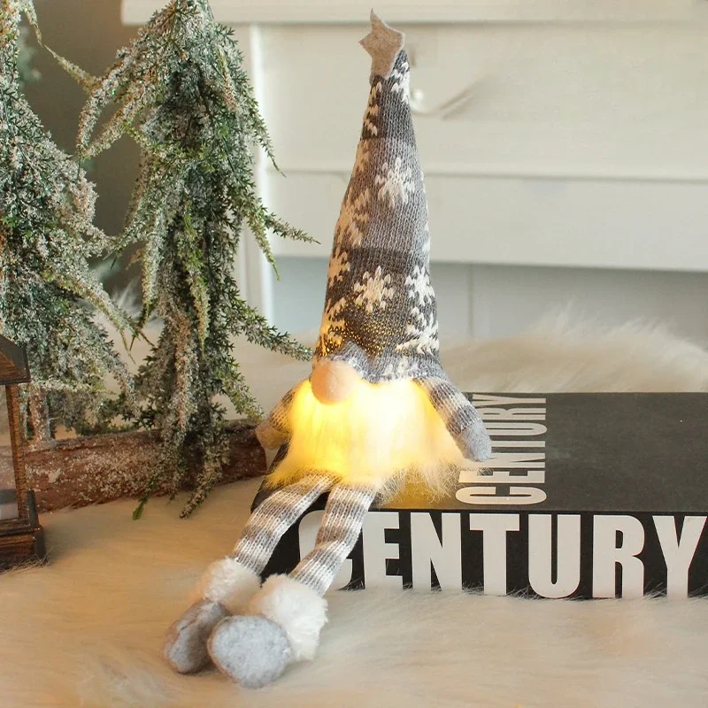 Kerst LED Glow Faceless Gnome Doll Kerst Kid Geschenken Nieuwjaar Kerstman Hanger Kerstornamenten voor huisdecoratie