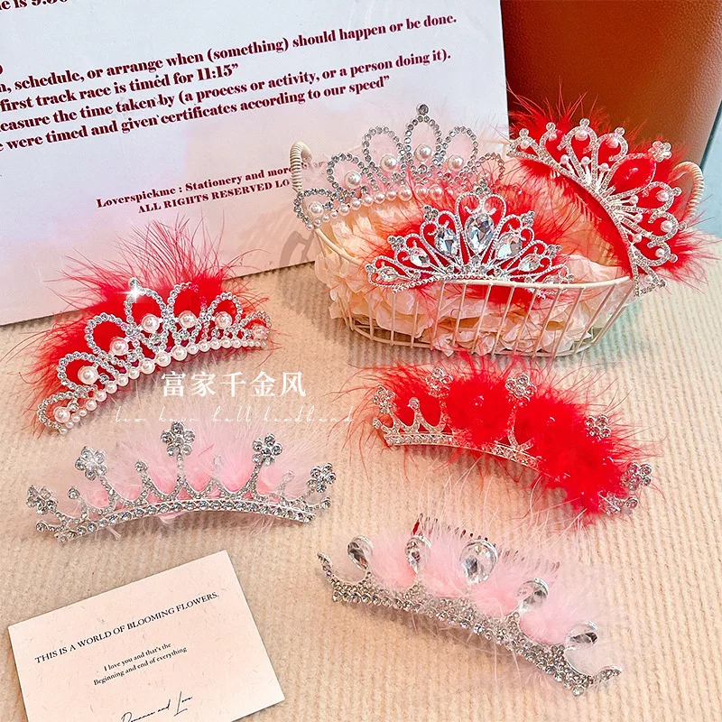 

New Crown Hairpin Children's Headwear Baby Girl Princess Hair Clip Rhinestone Kids Barrette Hair Accessories Mini Tiara