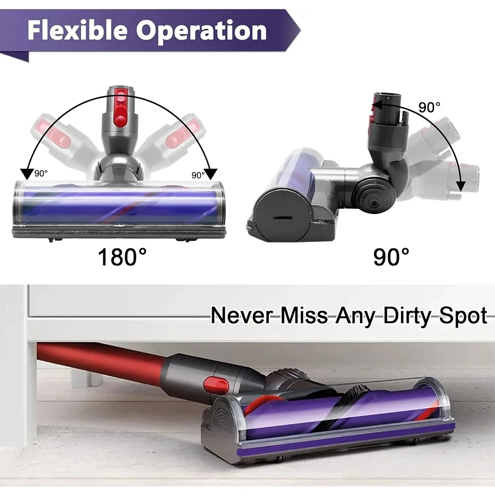 رأس فرشاة تنظيف المحرك المباشر لدايسون V7 V8 V10 V11 V15، أجزاء تنظيف رأس المحرك، قطع غيار فرشاة التنظيف التوربينية